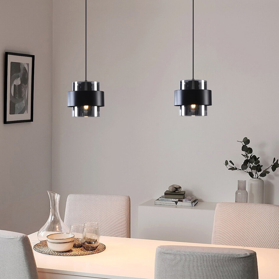 Design taklampa med rökfärgat glas - Filia