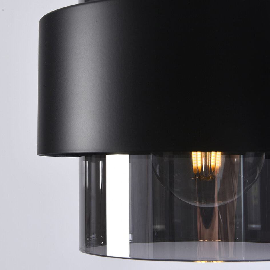 Design taklampa med rökfärgat glas - Filia