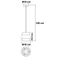 Design taklampa med rökfärgat glas - Filia