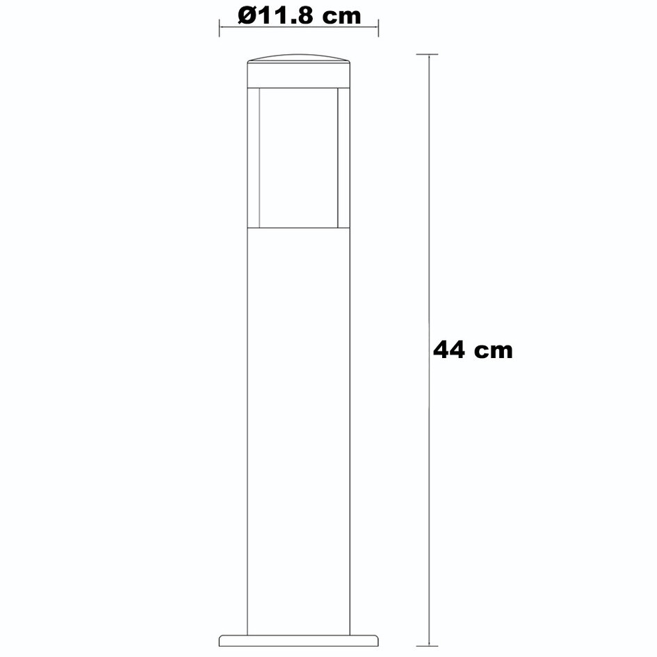 Stående utomhuslampa Leandre med mjölkvit kupa - 44 cm svart med integrerad LED