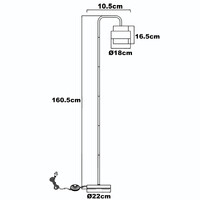 Svart golvlampa Fyke i rökgrått glas