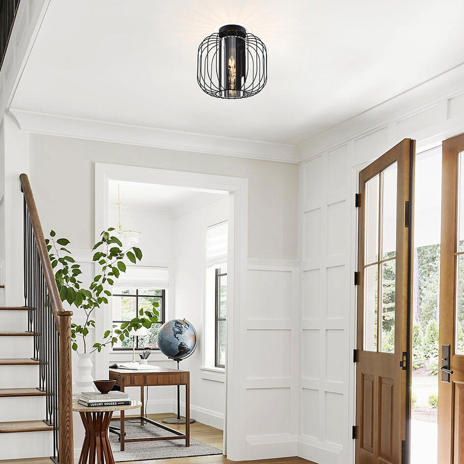 Design taklampa med rökfärgat glas - Dide