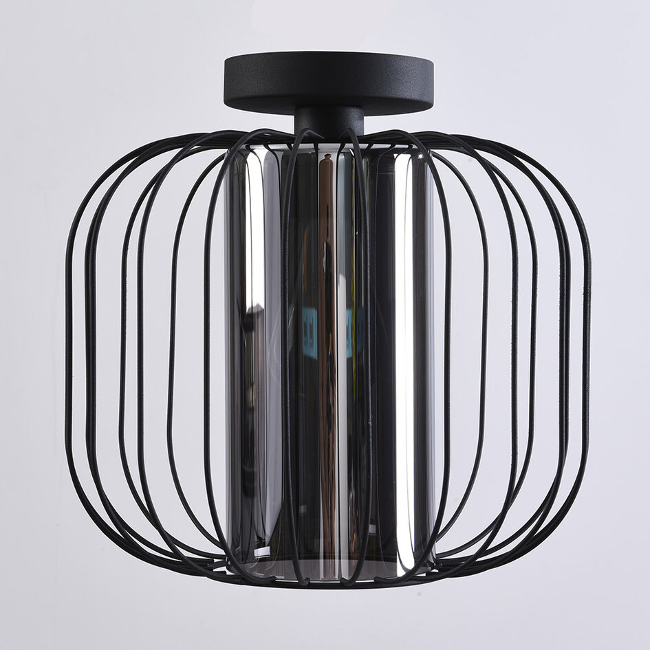 Design taklampa med rökfärgat glas - Dide
