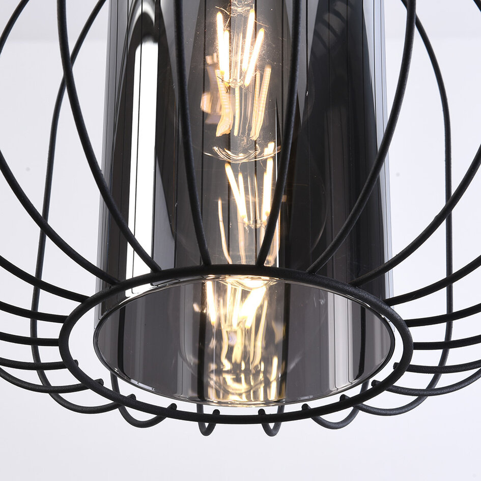 Design taklampa med rökfärgat glas - Dide