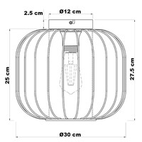 Design taklampa med rökfärgat glas - Dide