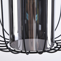 Pendellampa Dila - rökfärgat glas med metallspjälor