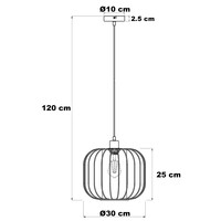 Pendellampa Dila - rökfärgat glas med metallspjälor