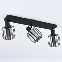 Takspotlight Diya med tre lampor - rökfärgat glas med vridbara spotlights