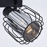 Takspotlight Diya med tre lampor - rökfärgat glas med vridbara spotlights