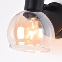 Väggspotlight Pilou - amberfärgat glas och svart
