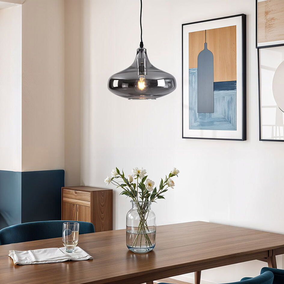Pendellampa Trinidad med en lampa - rökfärgat glas
