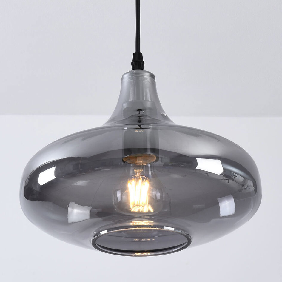 Pendellampa Trinidad med en lampa - rökfärgat glas