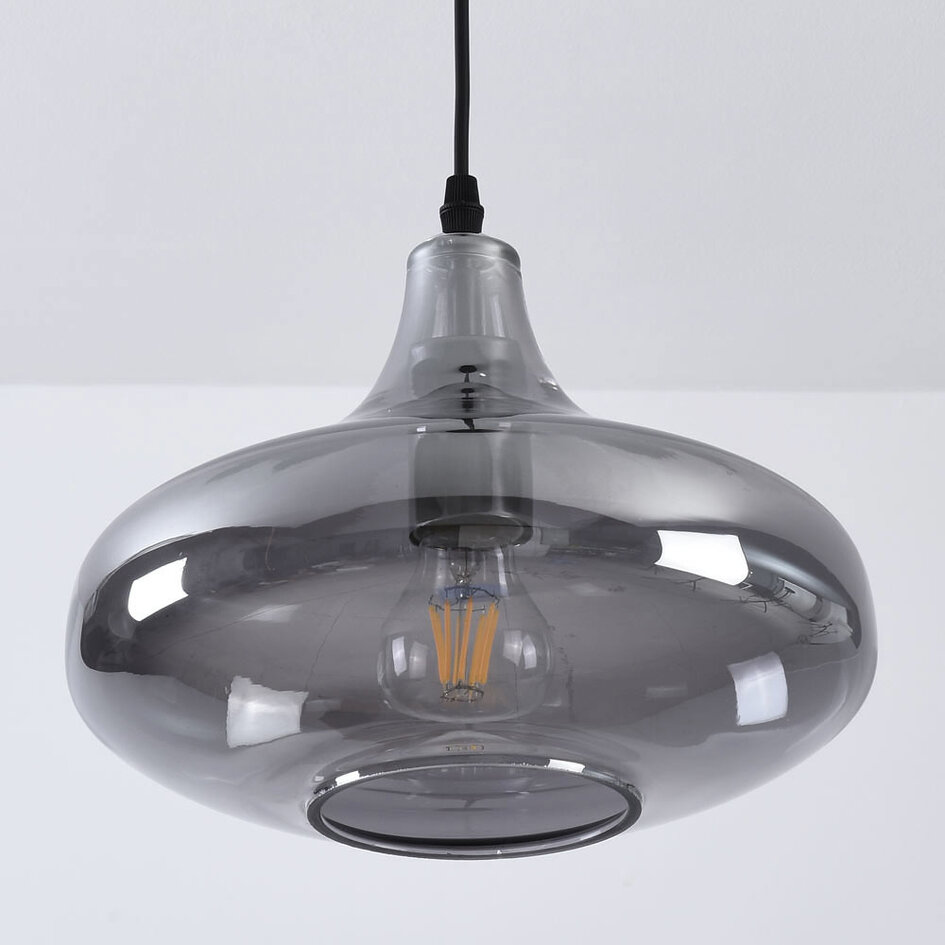 Pendellampa Trinidad med en lampa - rökfärgat glas