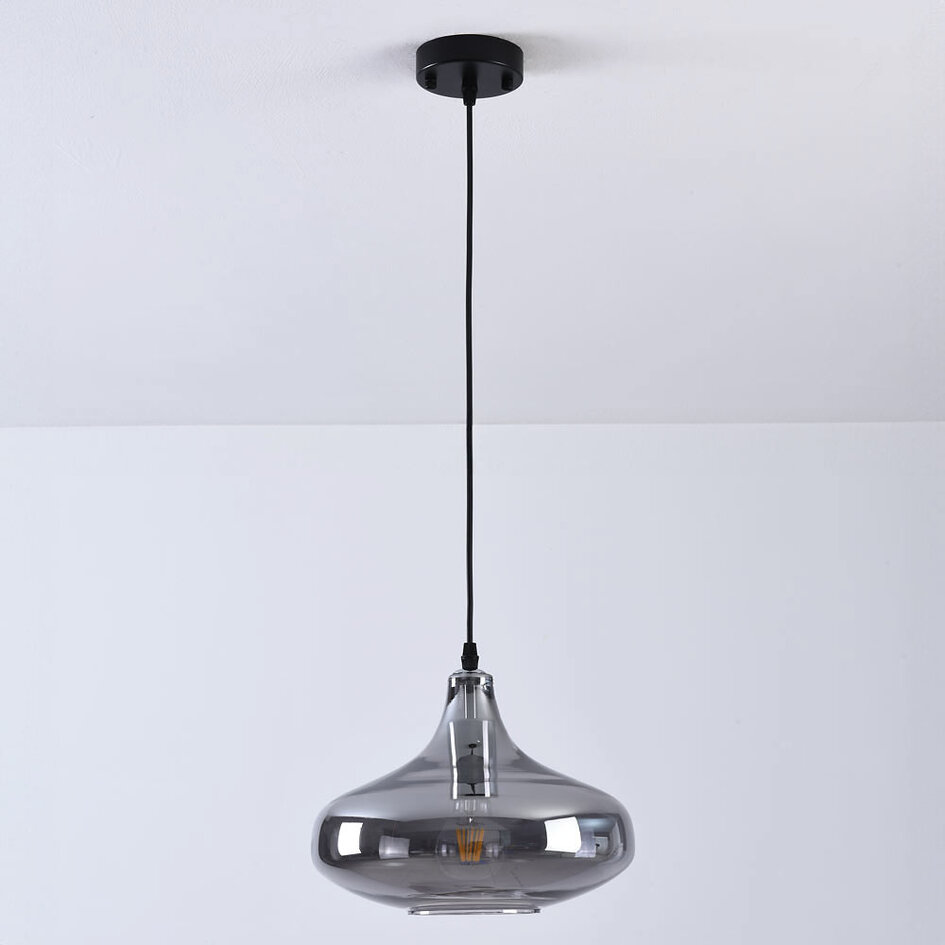 Pendellampa Trinidad med en lampa - rökfärgat glas