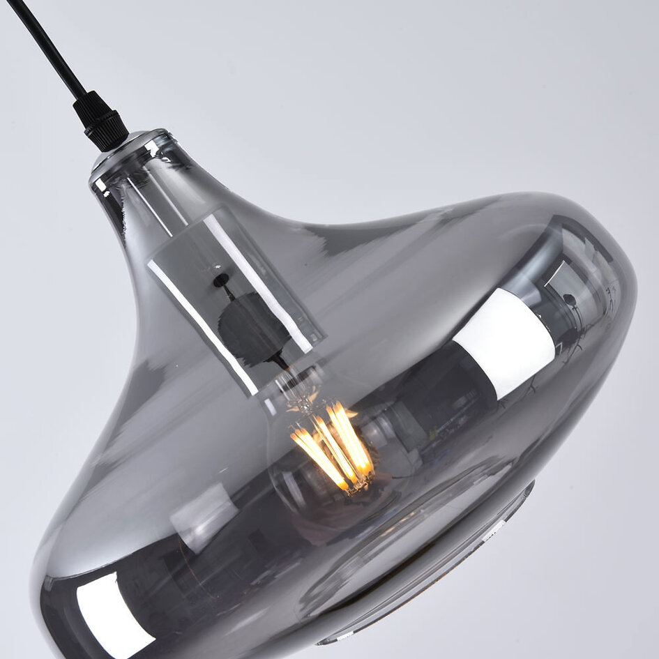 Pendellampa Trinidad med en lampa - rökfärgat glas