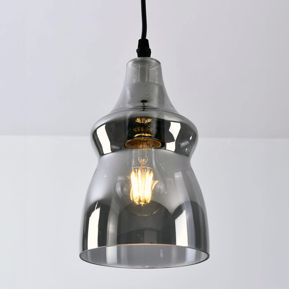 Pendellampa Trinidad med en lampa - rökfärgat glas, liten kula
