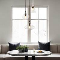 Pendellampa Trinidad med tre lampor - transparent glas