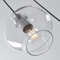 Pendellampa Trinidad med tre lampor - transparent glas