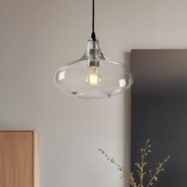 Pendellampa Trinidad med en lampa - transparent glas, stor kula