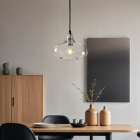 Pendellampa Trinidad med en lampa - transparent glas, stor kula