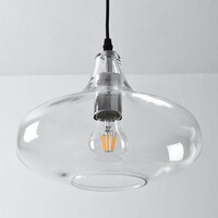 Pendellampa Trinidad med en lampa - transparent glas, stor kula