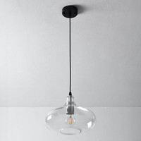 Pendellampa Trinidad med en lampa - transparent glas, stor kula