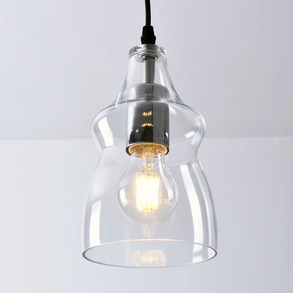 Pendellampa Trinidad med en lampa - transparent glas, liten kula