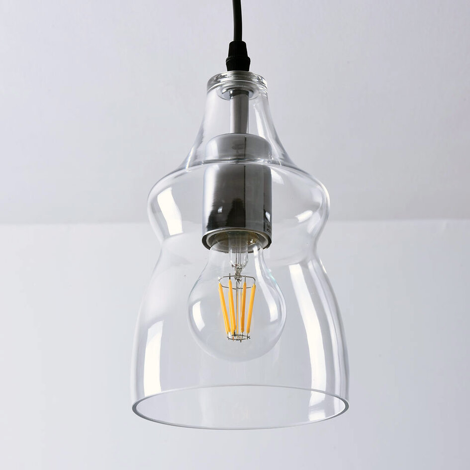 Pendellampa Trinidad med en lampa - transparent glas, liten kula