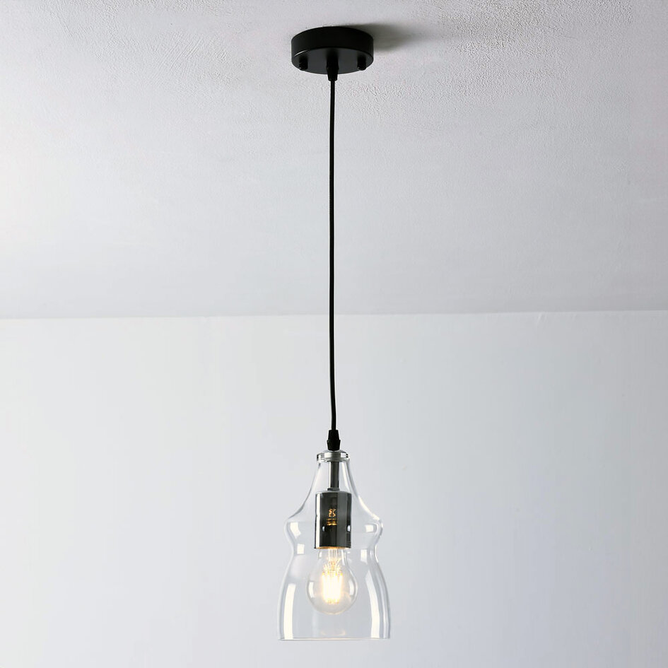 Pendellampa Trinidad med en lampa - transparent glas, liten kula