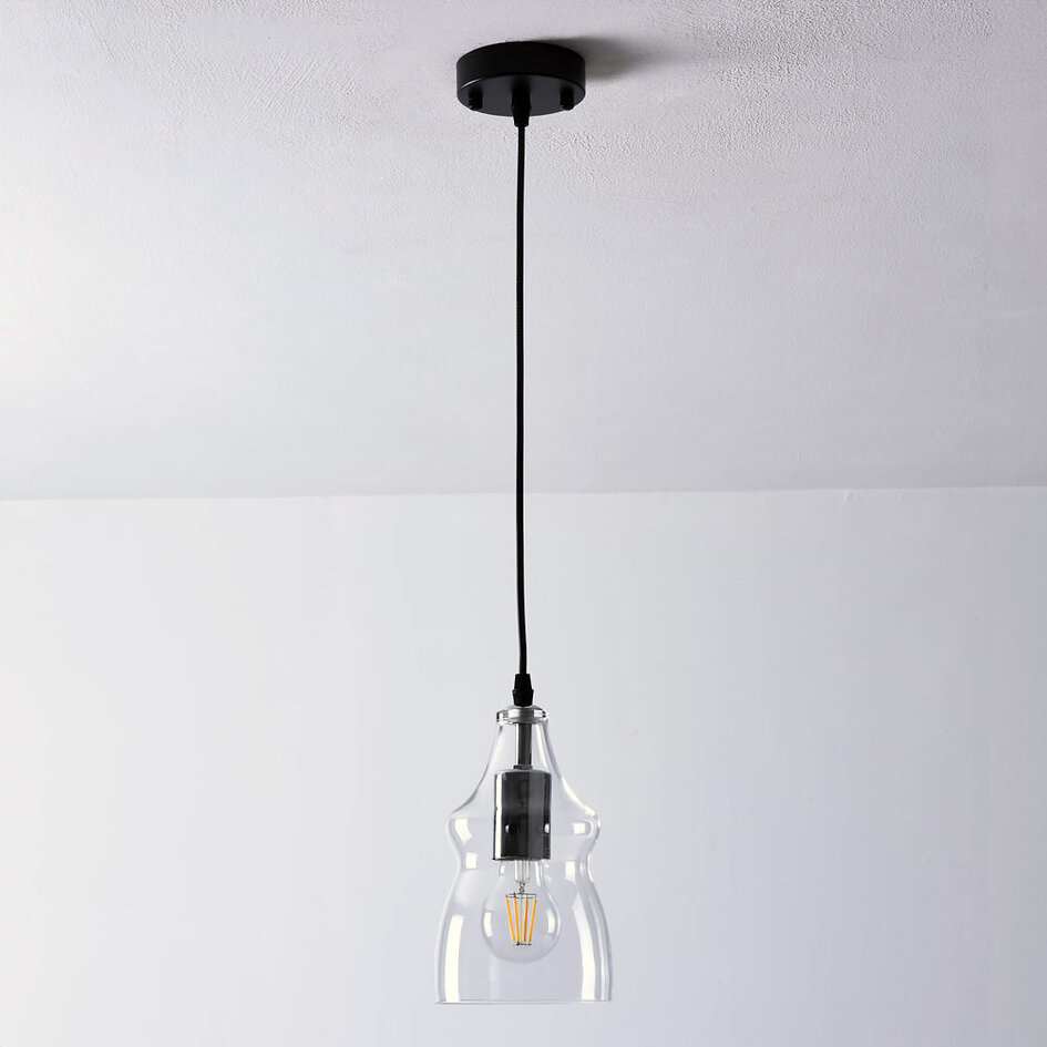 Pendellampa Trinidad med en lampa - transparent glas, liten kula