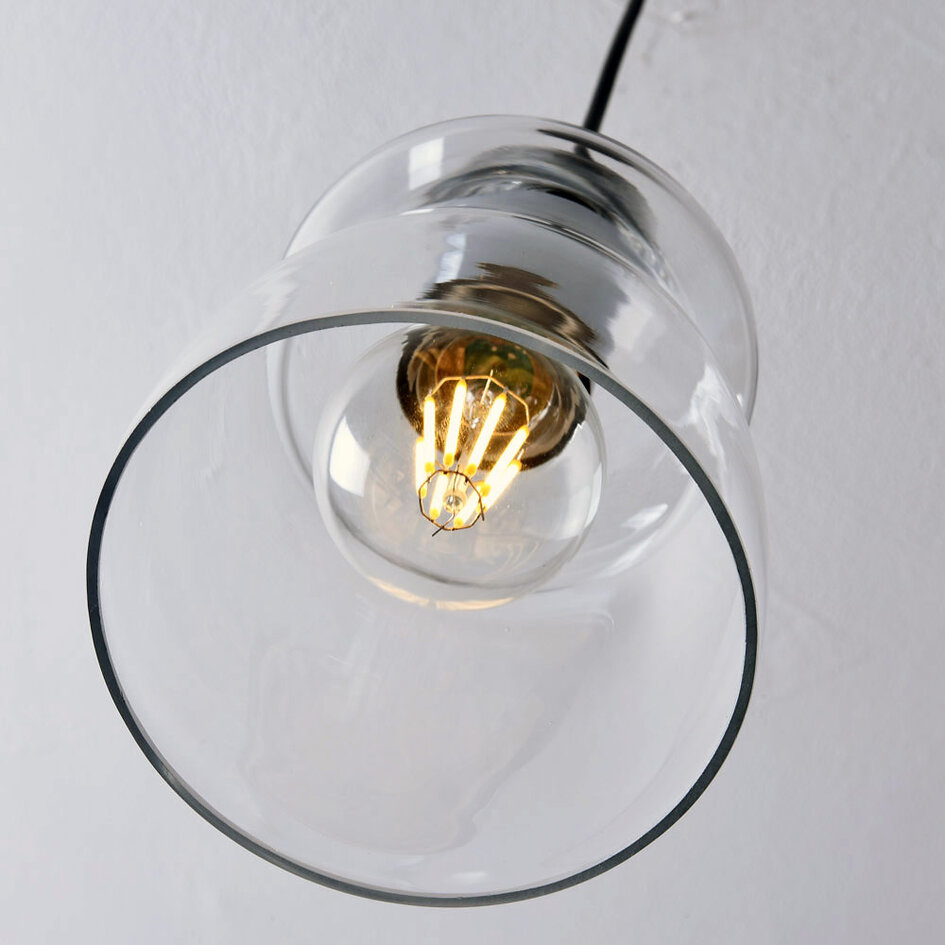 Pendellampa Trinidad med en lampa - transparent glas, liten kula