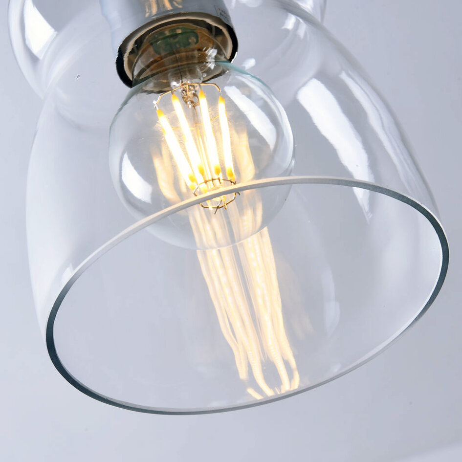 Pendellampa Trinidad med en lampa - transparent glas, liten kula