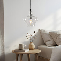 Pendellampa Trinidad med en lampa - transparent glas, mellanstor kula