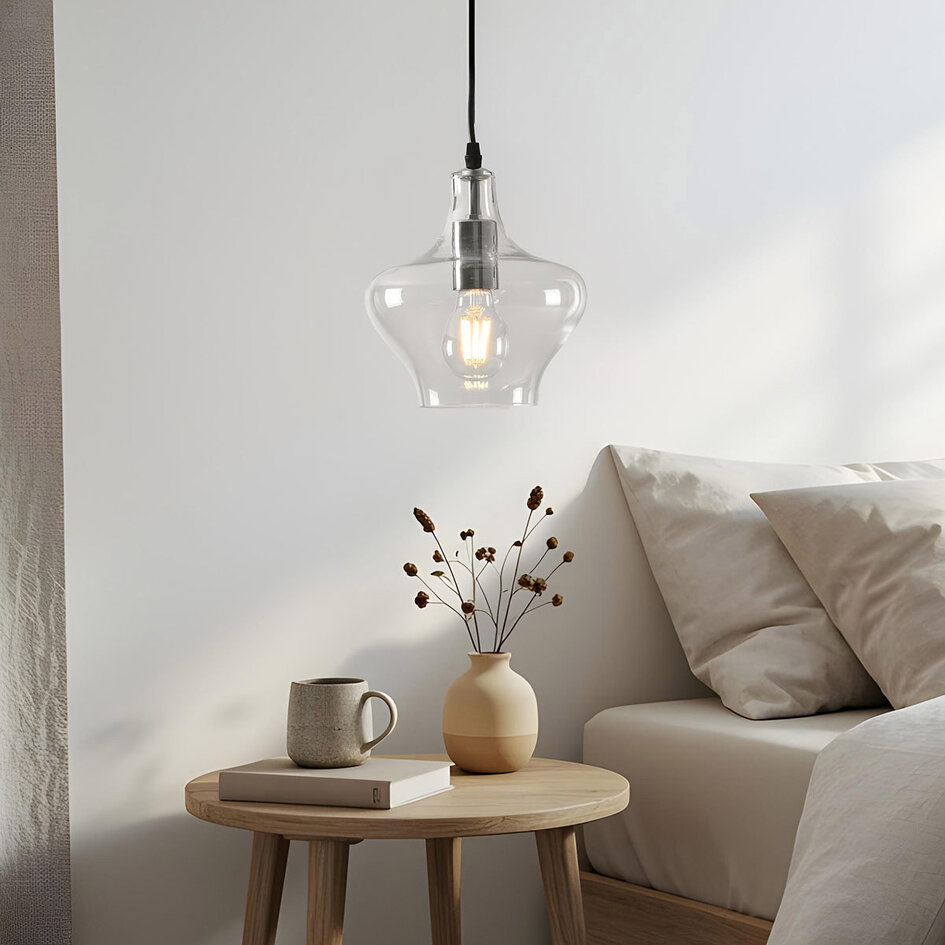 Pendellampa Trinidad med en lampa - transparent glas, mellanstor kula