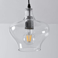 Pendellampa Trinidad med en lampa - transparent glas, mellanstor kula
