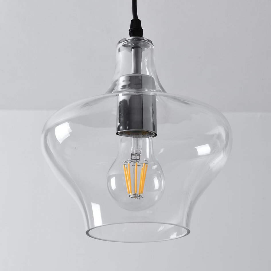Pendellampa Trinidad med en lampa - transparent glas, mellanstor kula