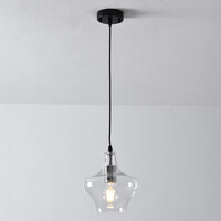 Pendellampa Trinidad med en lampa - transparent glas, mellanstor kula