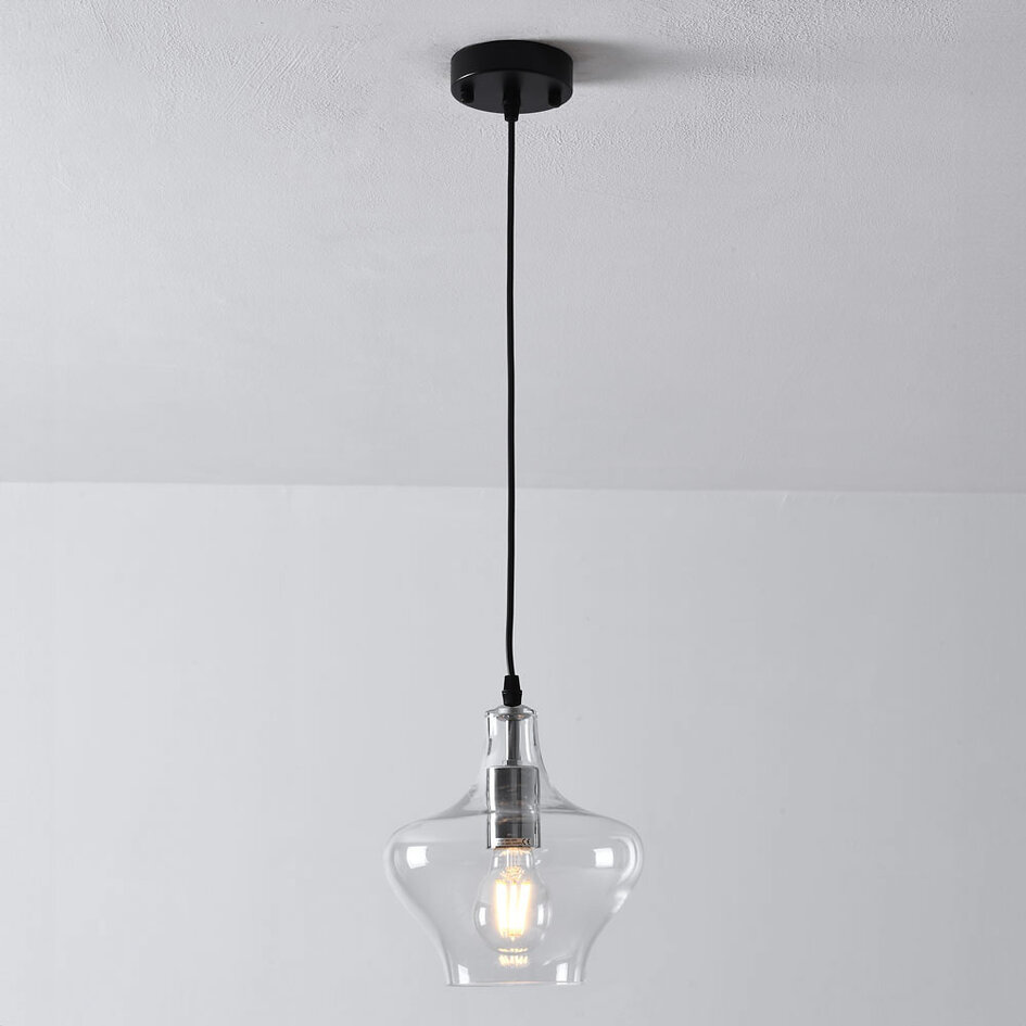 Pendellampa Trinidad med en lampa - transparent glas, mellanstor kula