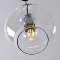 Pendellampa Trinidad med en lampa - transparent glas, mellanstor kula