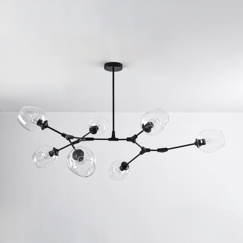 7-ljus svart med transparent glas - Philip