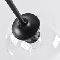 Pendellampa Salome med fem lampor - transparent glas och svart