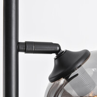 Golvlampa Julius med tre lampor - svart med rökfärgat glas