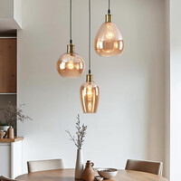 Design taklampa med jämnt bärnstensfärgat glas - Verona