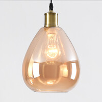 Design taklampa med jämnt bärnstensfärgat glas - Verona