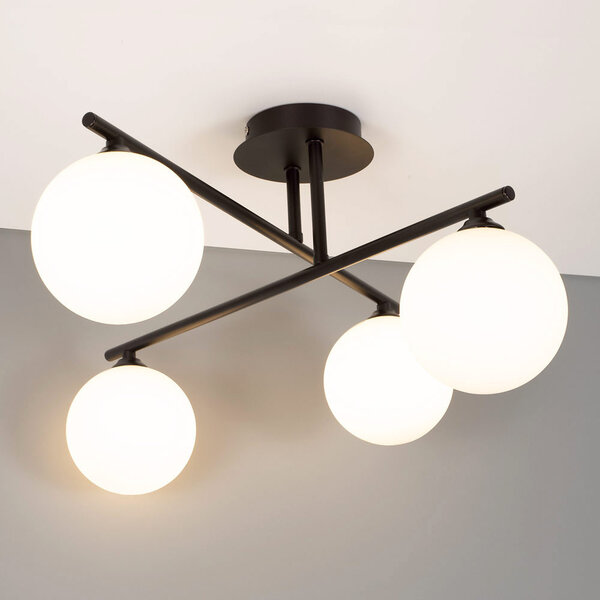 Elegant taklampa, 4-ljus svart - Nymo