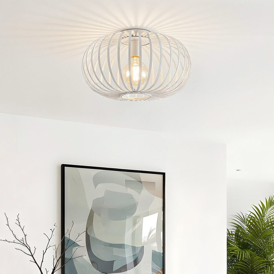 Taklampa Fiore med en lampa i vitt