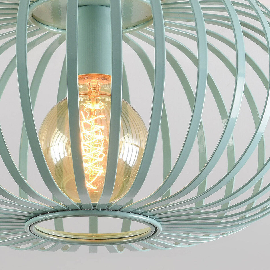 Taklampa Fiore med en lampa i grönt