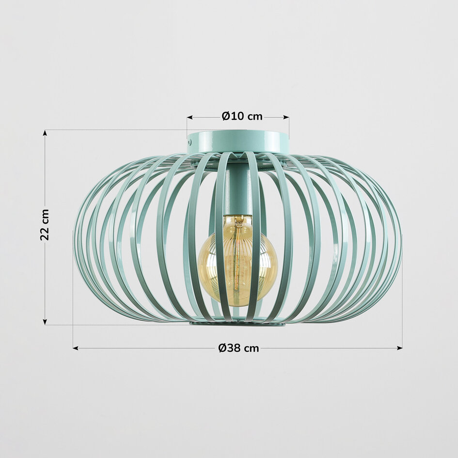 Taklampa Fiore med en lampa i grönt
