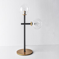 Bordslampa Chase med två lampor - transparent glas