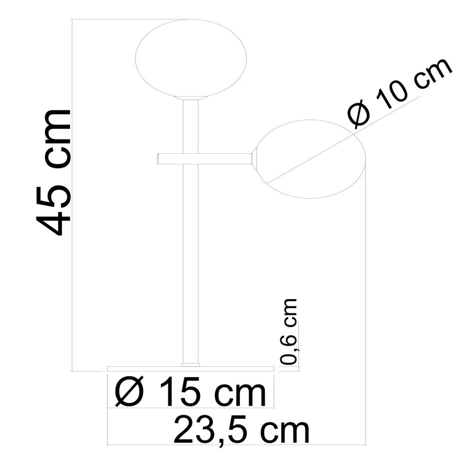 Bordslampa Chase med två lampor - transparent glas
